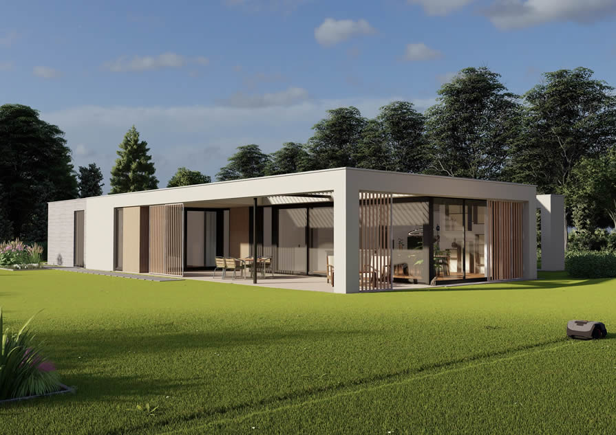 Leefruimtes aan linkerzijde en achterzijde