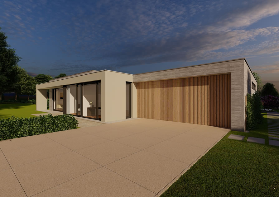 Entree en grote dubbele garage